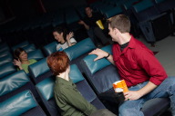 people watching a movie